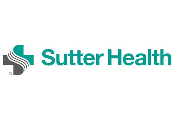 Sutter Health logo featuring a stylized green and gray symbol on the left with the text "Sutter Health" in teal.