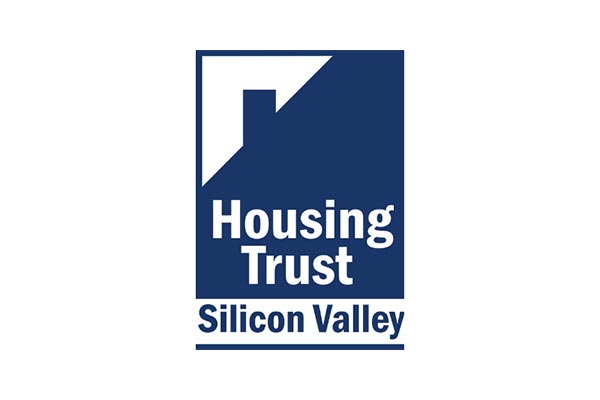 Logo of Housing Trust Silicon Valley featuring a stylized house symbol in blue and white.