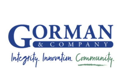 Gorman & Company logo with the tagline: "Integrity. Innovation. Community." written below in blue and green text.