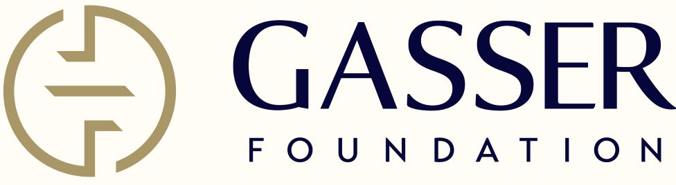 Logo of the Gasser Foundation featuring a circular geometric symbol on the left and the words "GASSER FOUNDATION" in bold, uppercase letters on the right.