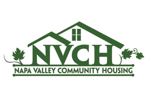 Green logo showing a house silhouette with “NVCH” and grape leaves above “Napa Valley Community Housing” text.