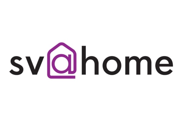 The logo displays the text “sv@home,” with the “a” enclosed in a purple outline shaped like a house.